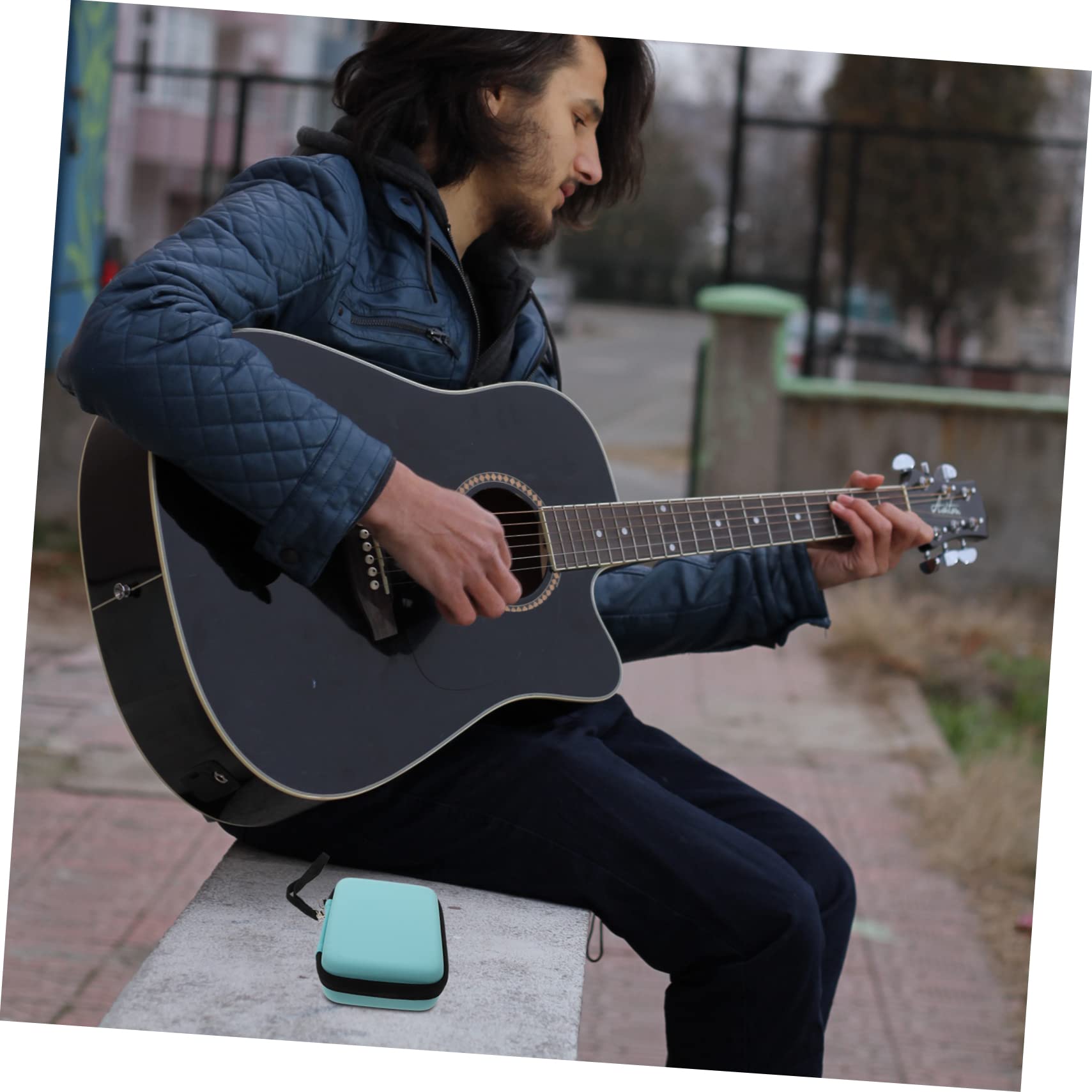 KESYOO Guitar Pick Case Holder Plastic Storage Bag for Plectrums Guitar Pick Storage Container Zipper Box for Traveling