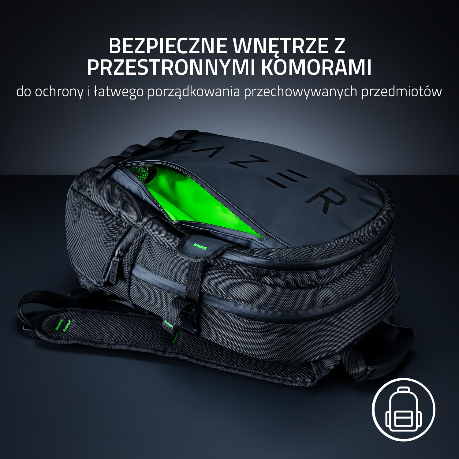 Razer Rogue V3 Backpack (15,6") Black Edition - kompaktowy plecak podróżny (kieszeń na laptopa do 15 cali, odporny na ścieranie, powłoka zewnętrzna z poliestru), czarny
