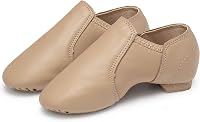 StelleAthletica Kids Jazz Shoes - Slip-On Leather Dance Shoes for Girls & Boys (Toddler/Little Kid/Big Kid) Anti-Slip Soles