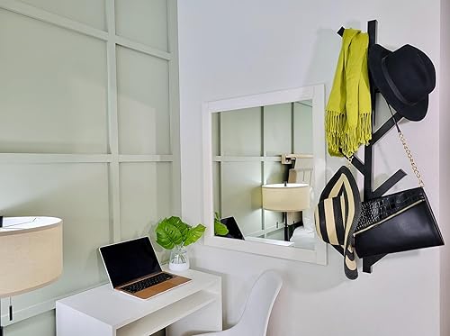 Miniatura 3 de PREMIUM RACKS Coat Rack & Hat Rack - Modern Design - Wall Mounted - Stylish - (Black) Negro,Blanco