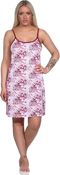 Normann - Camicia Da Notte In Viscosa Morbida, Senza Maniche, Spalline Regolabili - Rosa (Taglia 42-44) - 2
