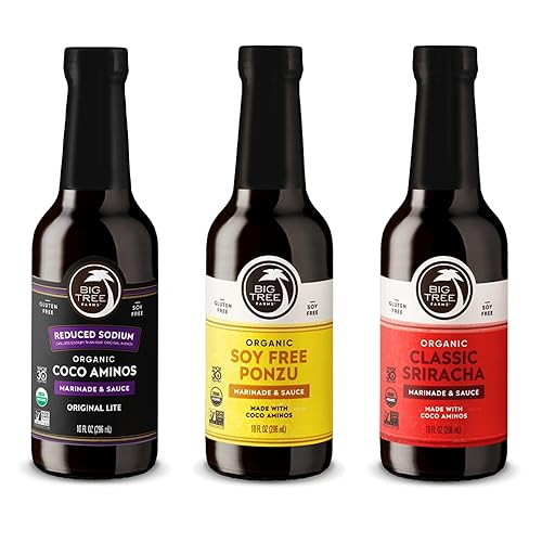 Big Tree Farms Aminos orgánicos de coco Aminos de coco líquidos, salsa sin soja, baja en sodio, alternativa a la soja, sin gluten, kosher, adobo y