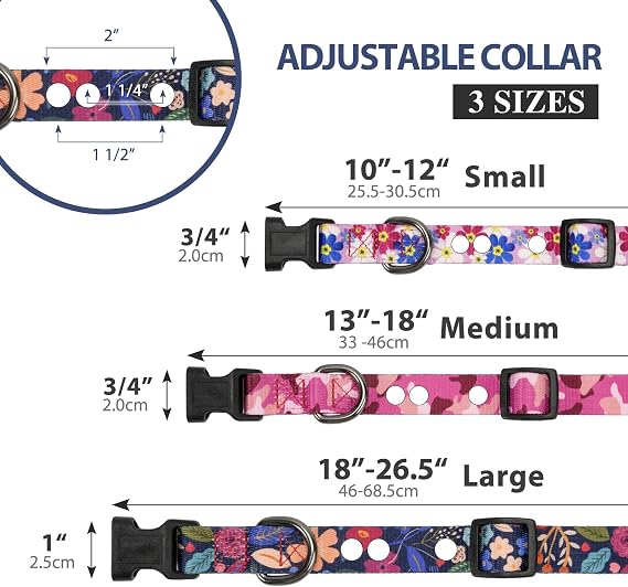 Replacement Collar for Shock Collar, E-Collar Replacement Strap, Black Daisy, Small