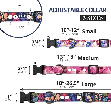 Replacement Collar for Shock Collar, E-Collar Replacement Strap, Black Daisy, Small