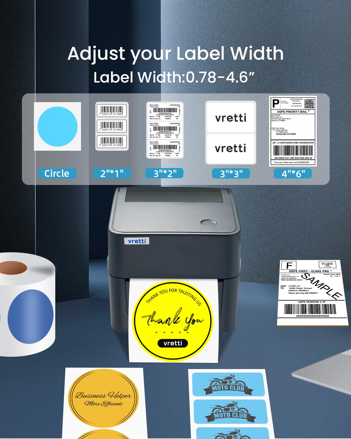 Amazon.co.jp: vretti サーマル配送ラベルプリンター - 配送パッケージ