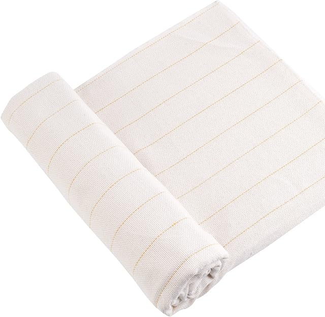 Large Tufting Cloth for Punch Needle - Bojuzhi 59×79 Inches Primary Monks Cloth with Marked Lines, Needlework Fabric for Rug Tufting Gun, Suitable for Handmade Embroidery