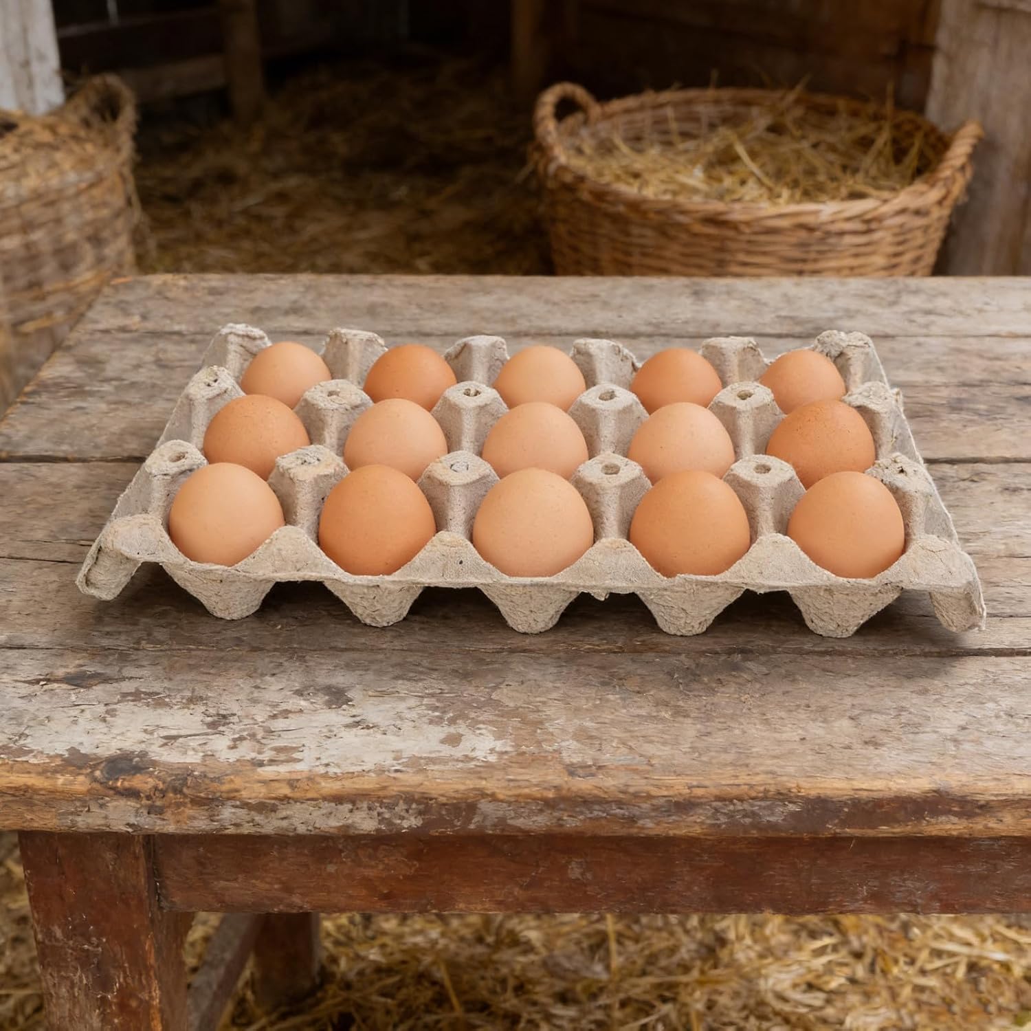 30pcs Paper Pulp Egg Cartons for Eggs, Stackable Storage