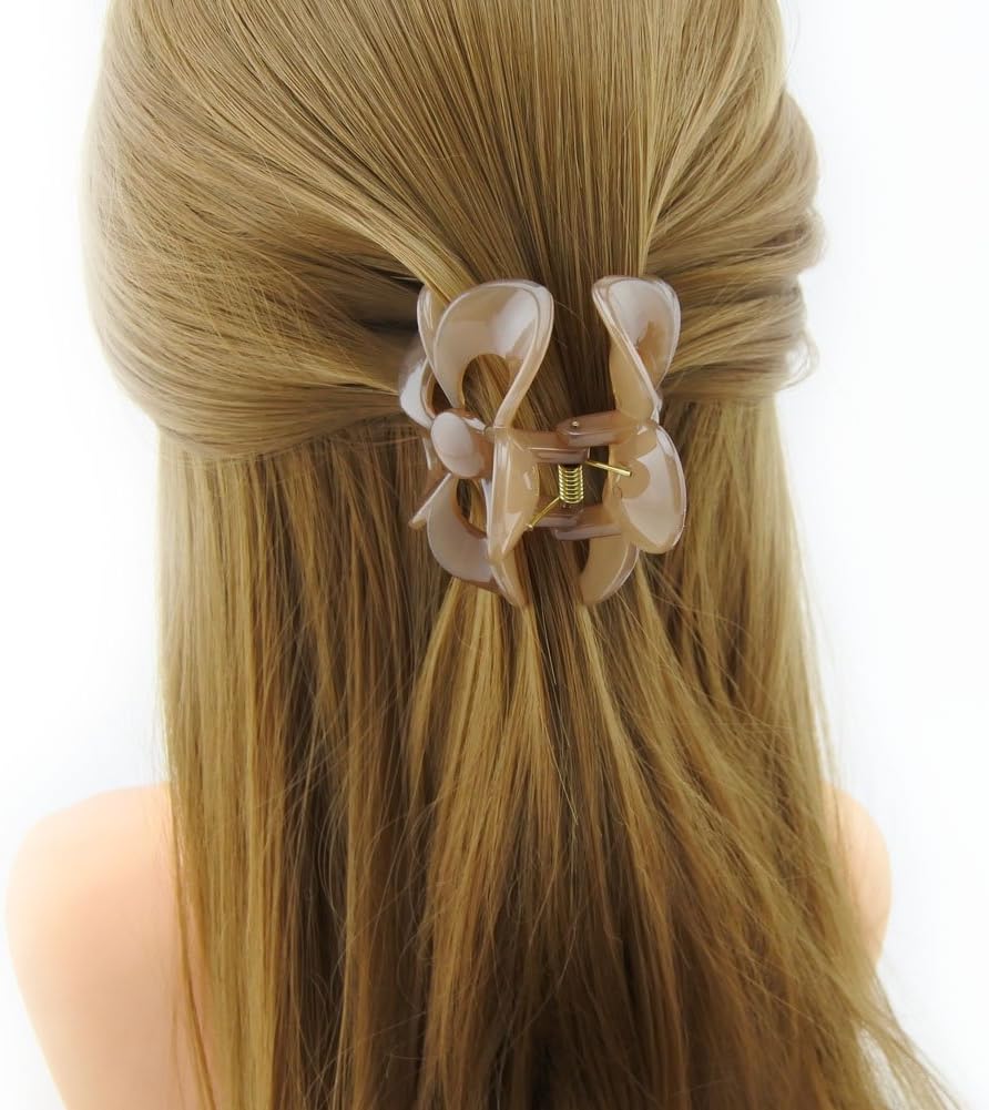 Meilliwish Flower Beautiful Hair Claw Clip for Women Girls 1 PCS(D68)(Brown) - Image 5