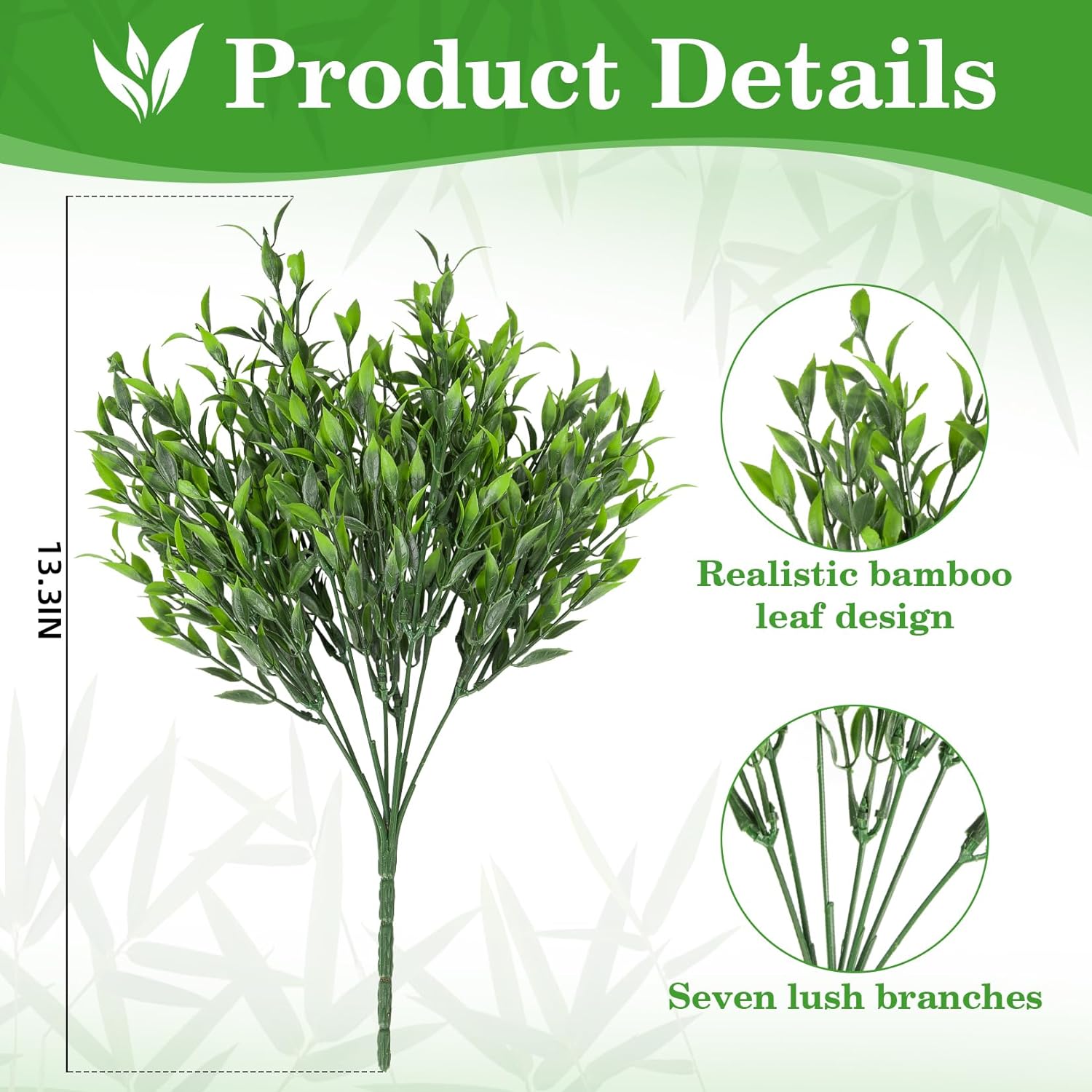 4PCS Small Fake Plants Decor Artificial Plants Indoor Artificial Greenery Stems Greenery for Centerpieces Wedding Decorations Home Decor Desk Plant for Dining Table Centerpiece Decor 13.3IN - Image 2