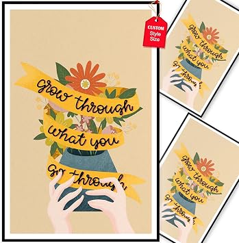 LOLUIS Retro Mental Health Positivity Quote Artwork Trendy Aesthetic Wall Art Decorations