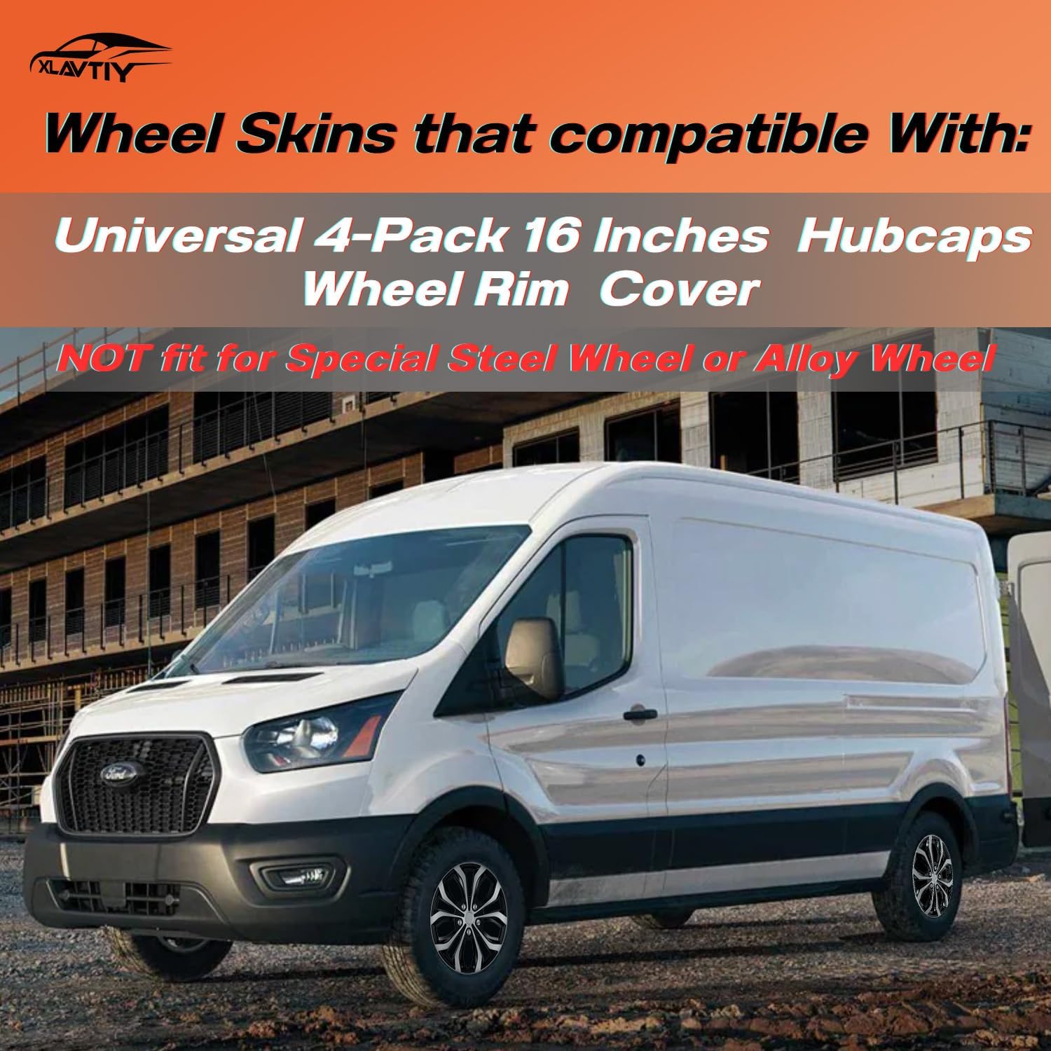 16 Inch Universal Hubcaps, Silver & Black Snap-On Wheel Covers, Compatible with Most Standard Steel Wheels, Cars Sedans & SUV, Set of 4 (Silver and Black)