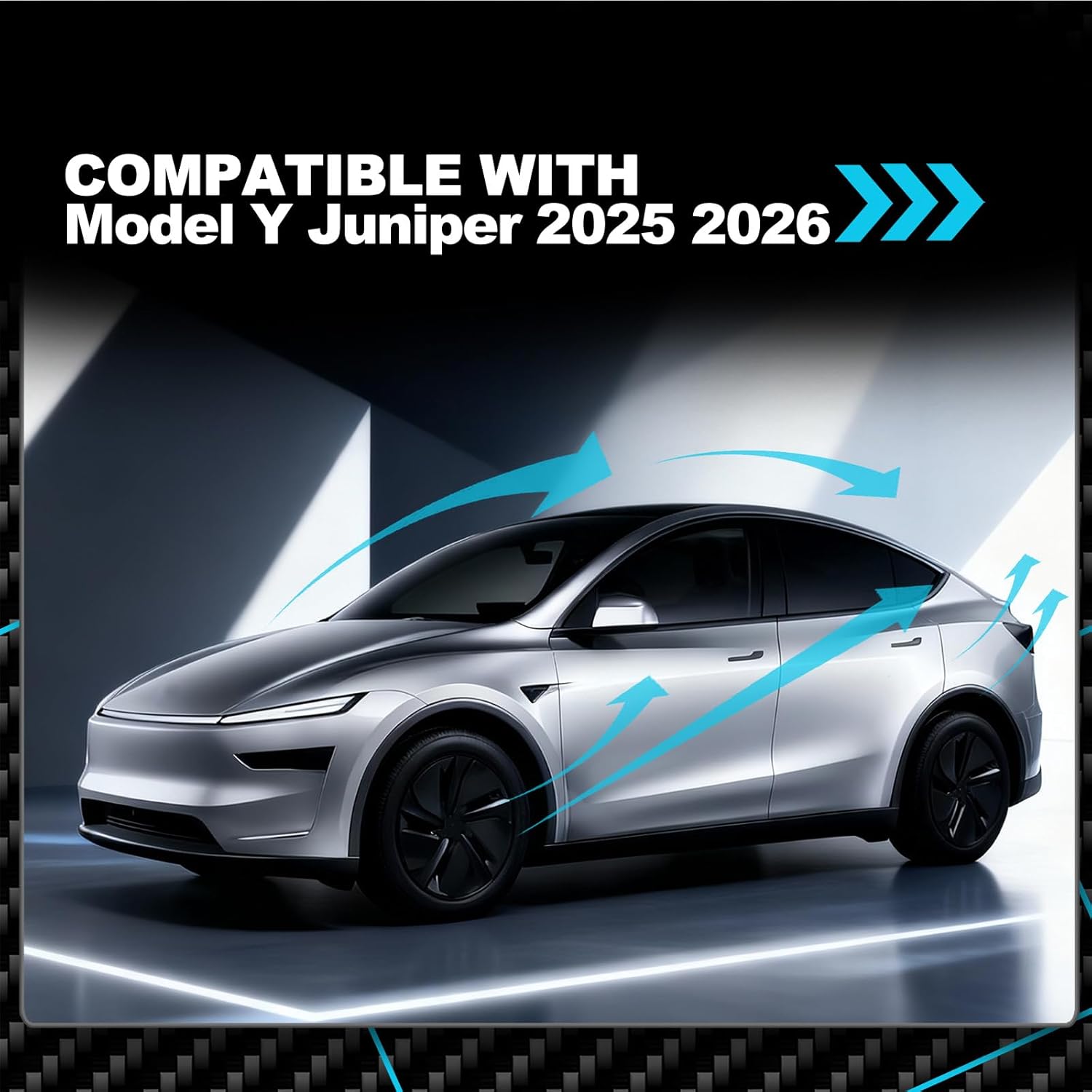 Dermon Rear Spoiler Trunk Wing for 2025 2026 Tesla Model Y Juniper V-Style Rear Duckbill Trunk Lip Wing No-Drill Installation Exterior Accessories ABS Material Glossy Black Aerodynamic Upgrade