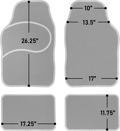 Miniatura 7 de FH Group Alfombrillas universales con costuras coloridas, para coches, cupés, SUV pequeños (negro) F13002