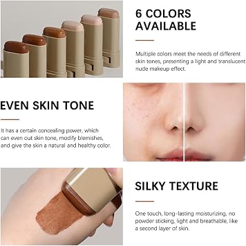 Solid Serum for Boost Skin Tint - Makeup Foundation Stick - Beauty Balm Serum Boosted Skin Tint Concealer - Hydrating Full Coverage Concealer, Sheer to Light Cover, Lightweight Blendable
