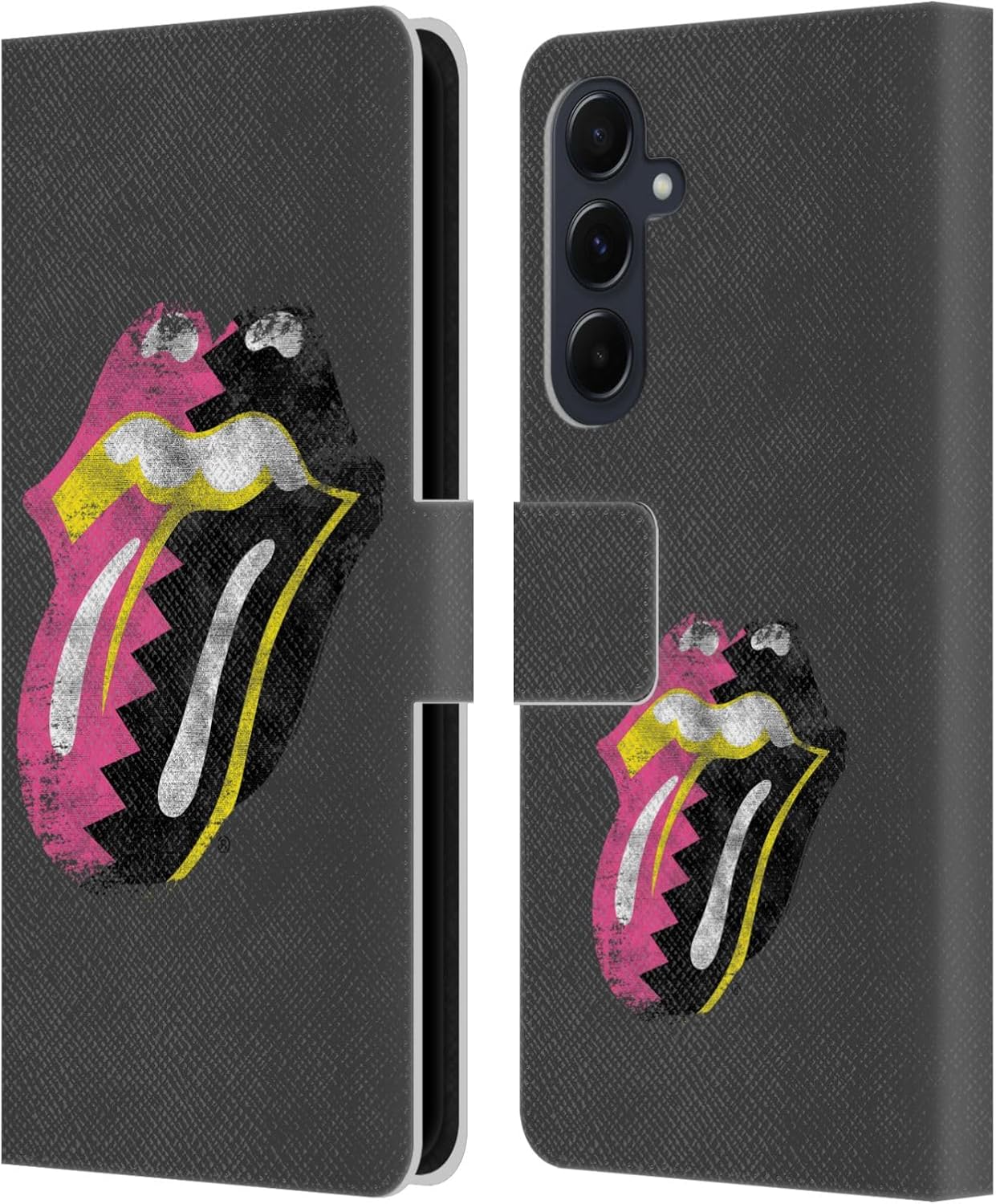 Head Case Designs Officially Licensed The Rolling Stones Girls Pop Art Tongue Solo Albums Leather Wallet Case Compatible with Samsung Galaxy A55 5G