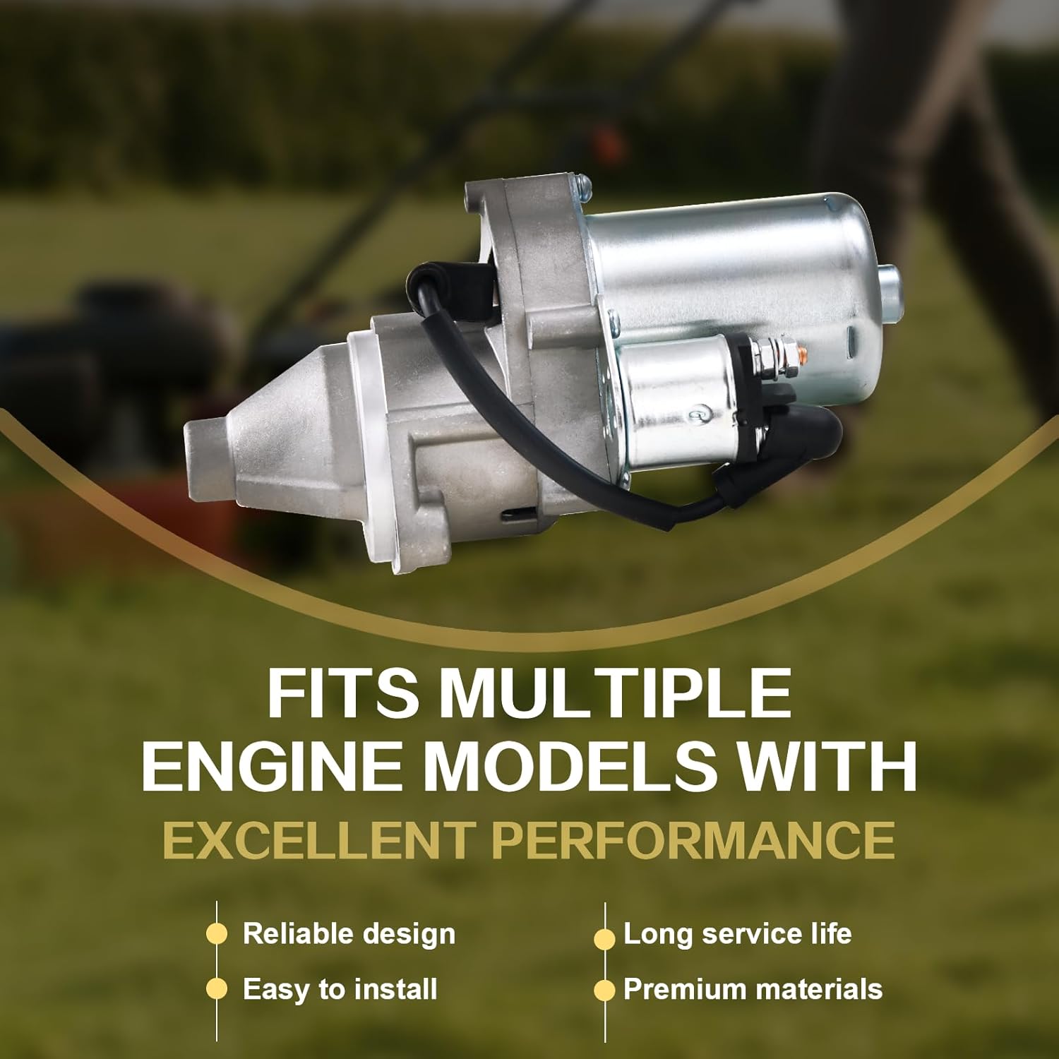Electric Starter Motor for Honda GX340/GX390 & Harbor Freight Predator 420cc OEM- 60340/60349/69736 - Compatible with Toro Dingo TX-413 & Cummins Onan HomeSite Power 6500 Generator​