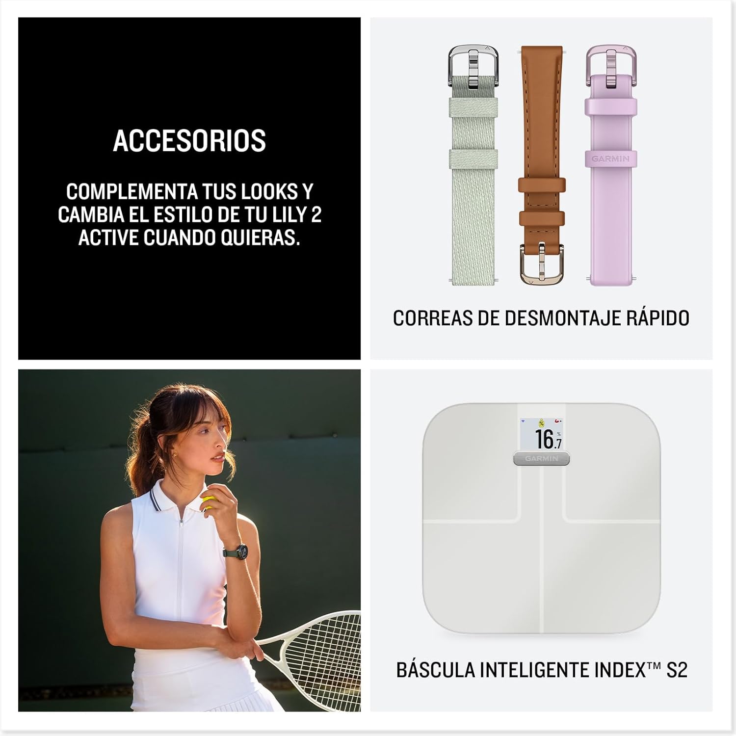 Garmin Lily 2 Active, Reloj Inteligente con GPS, Diseño Elegante, Datos de Salud y Forma Física, Pantalla Táctil, Notificaciones Inteligentes, Autonomía hasta 9 días, Verde 7