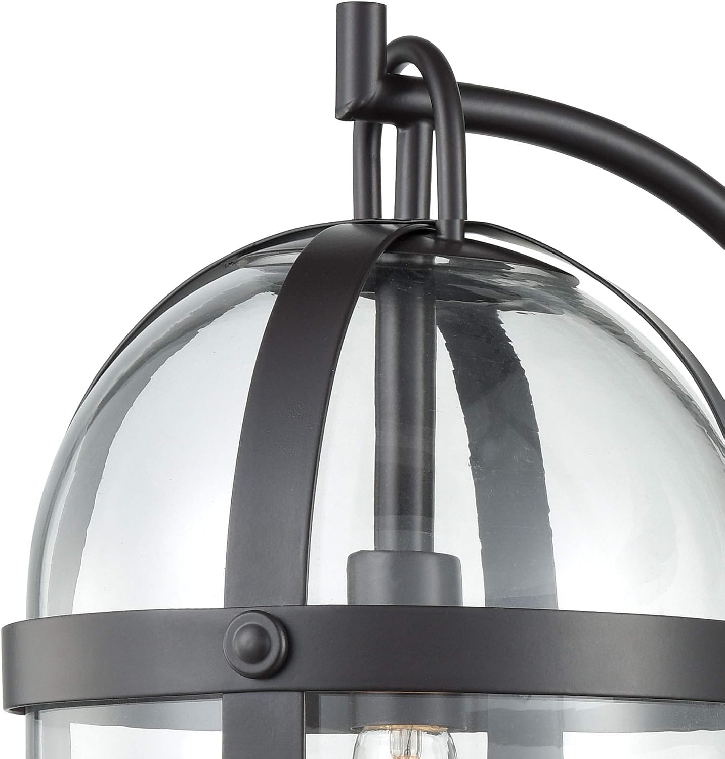 Elk Home Hunley 1-Light Outdoor Wall Sconce Light Fixture, Modern Farmhouse Wall Mount Light for Front Porch, Patio or Entryway, Oil Rubbed Bronze, 18-Inch Tall