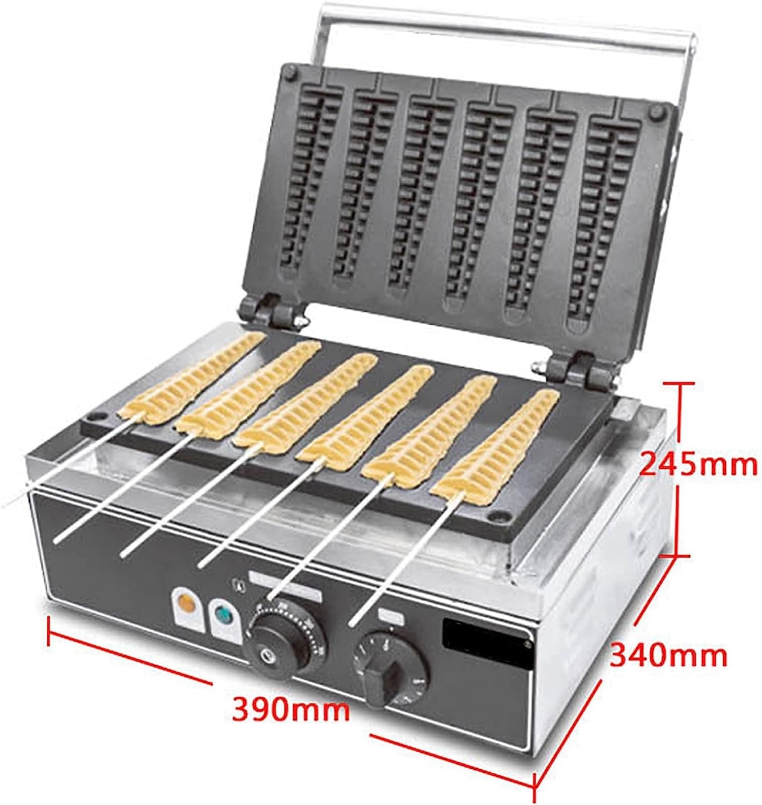 Elektryczna gofrownica, 1500 W, gofrownica Corn Dog, komercyjna gofrownica na patyku dla piekarni, restauracji