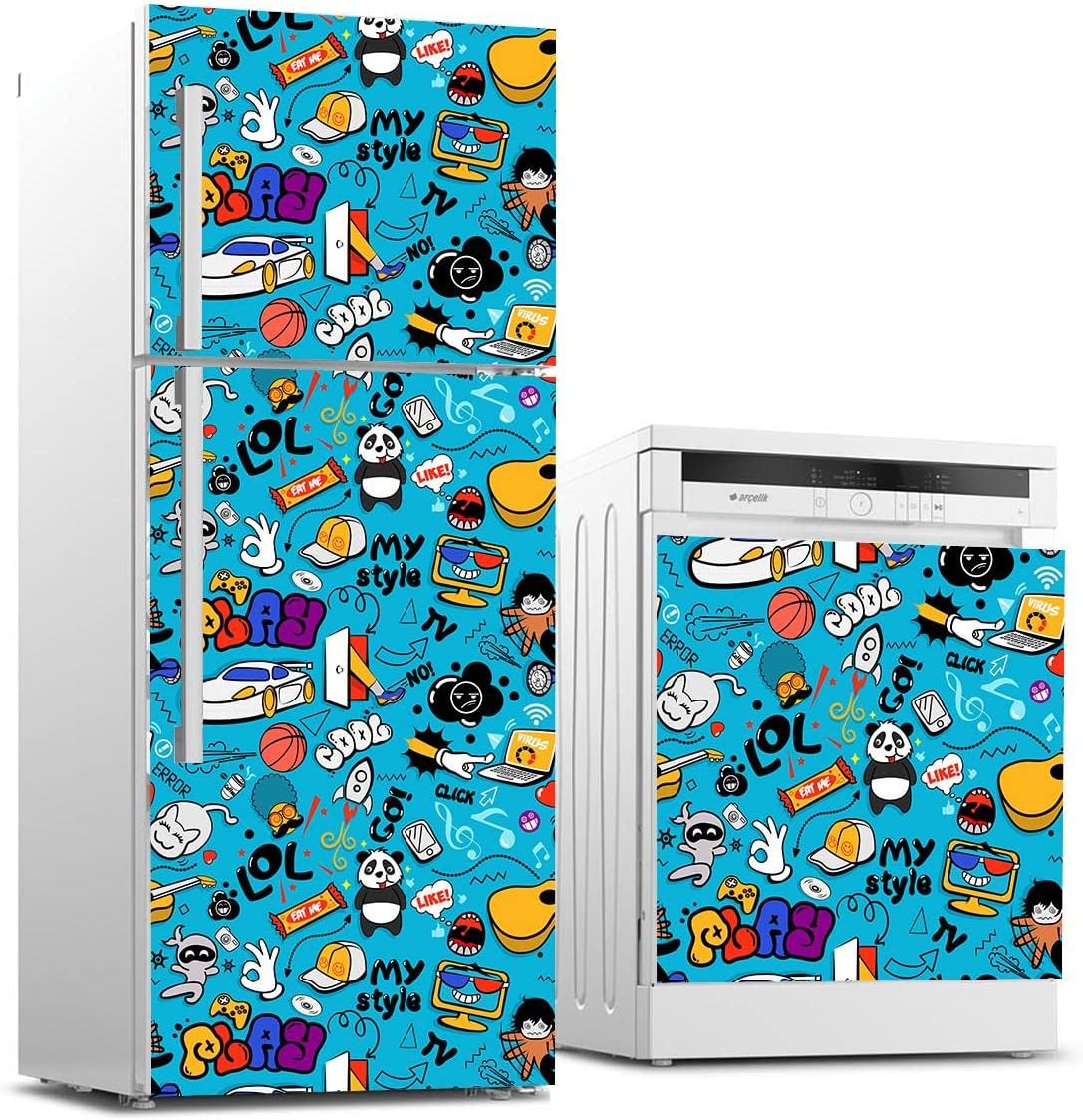 Buzdolabı ve Bulaşık Makinası Beyaz Eşya Sticker Kaplama Lol Play