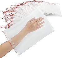 Vista 25 de Bolsas de protección de frutas para árboles frutales, 50 bolsas de red de uva de 8 x 12 pulgadas con cordón, cubierta reutilizable de malla