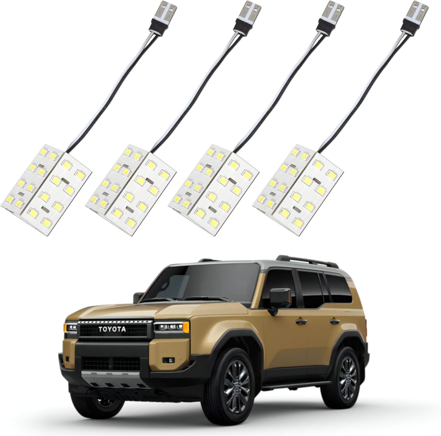 LED Door Courtesy Puddle Lights Compatible with Toyota Land Cruiser 250 2024+ (Red Flash/White Light) 4PCS Interior Door Lamp Replacement