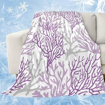 Ocean Cooling Blankets for Hot Sleepers Summer Gradient Pink Purple Ocean Coral Sea Cooling Comforter Breathable Double Side Cool Lightweight Blanket for Bed Couch Sofa 50" x 60"