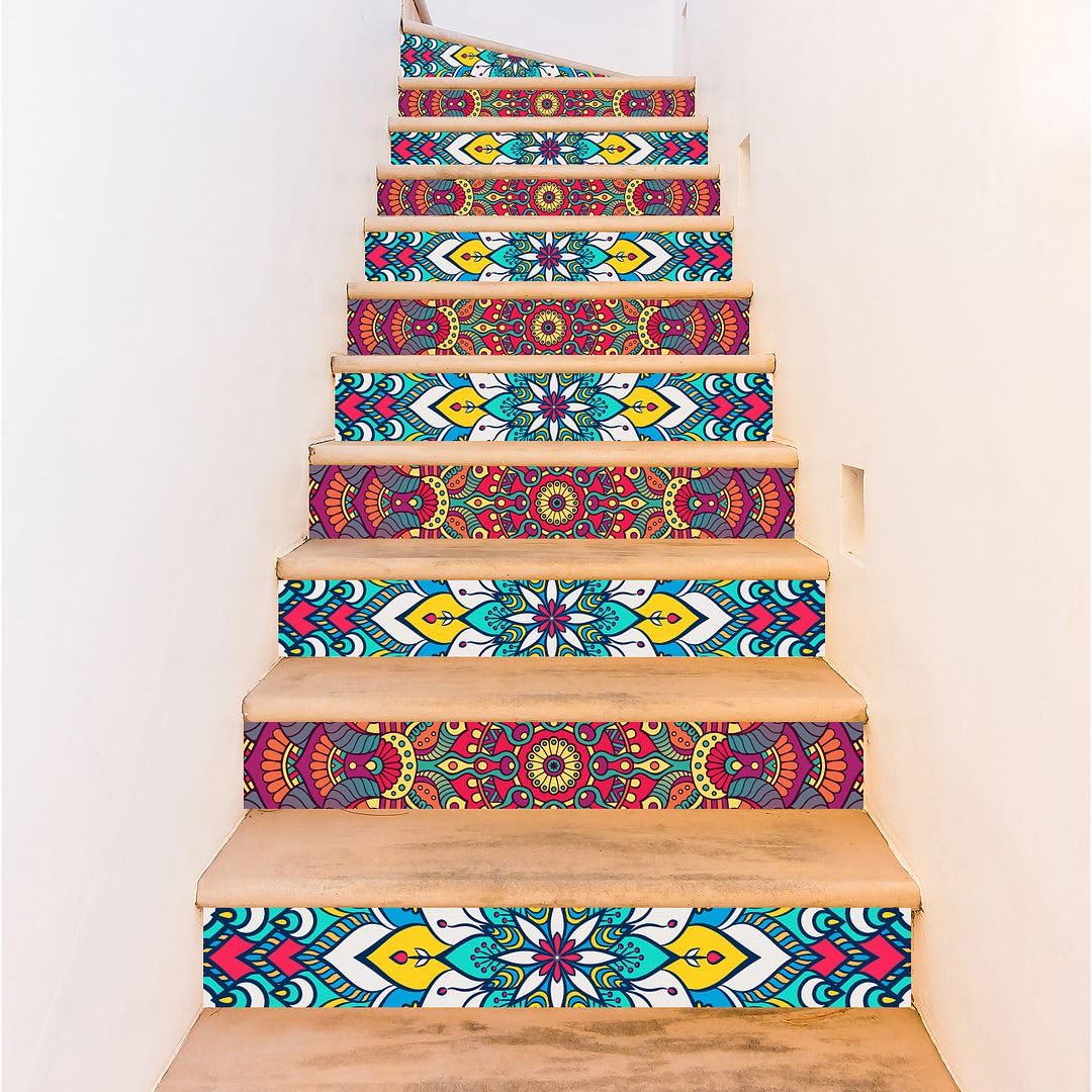 Colorful Mandala Stair Stickers - Transform Your Steps -2