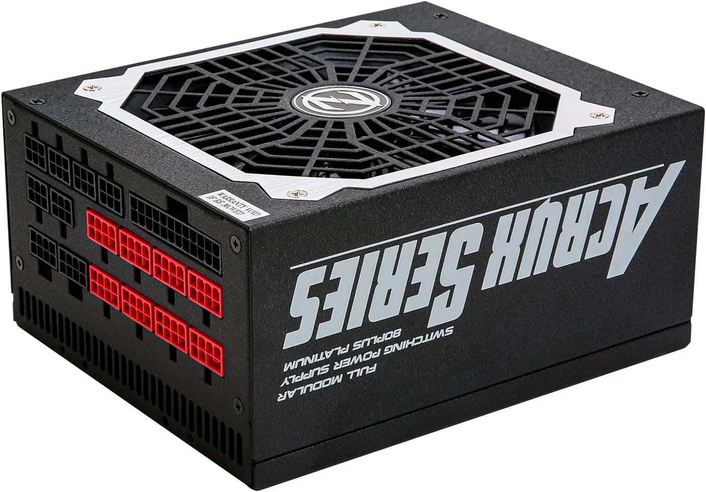 Ġenb view of Zalman ZM1200-ARX Power Supply Unit displaying modular cable connection ports.