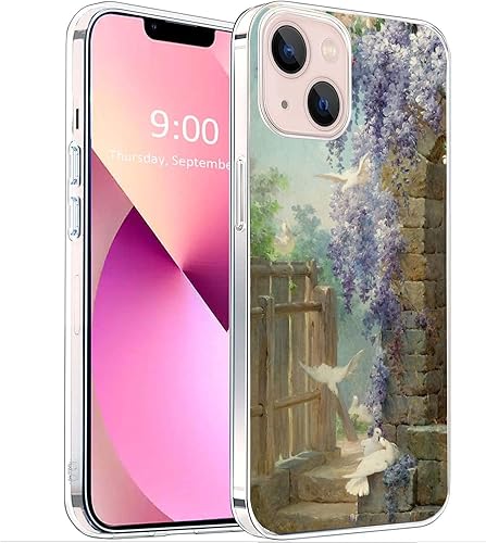 Funda protectora de estilo retro estético con pintura al óleo para iPhone 14, diseño renacentista, flexible, TPU, a prueba de golpes, compatible con