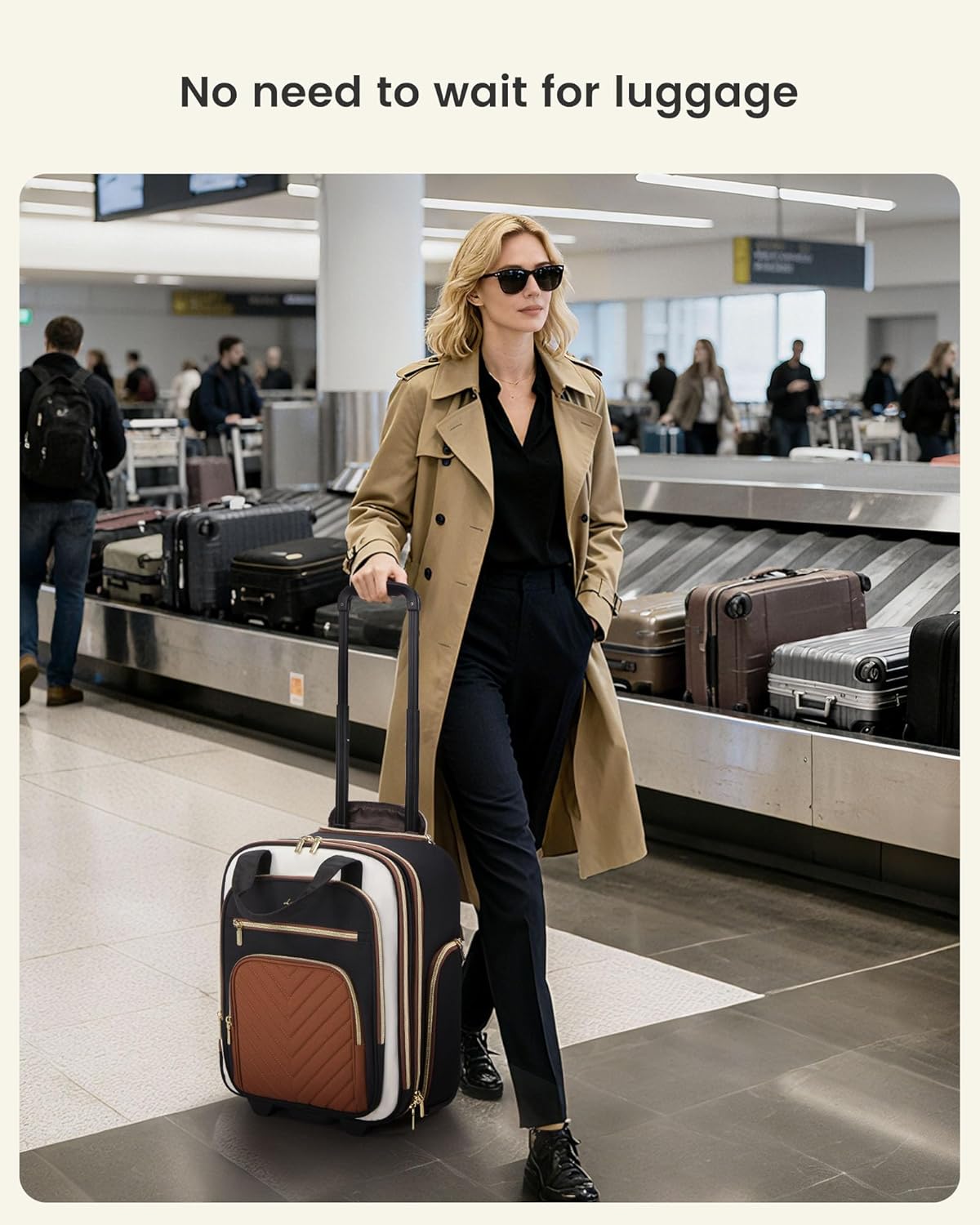 LOVEVOOK Underseat Carry On Luggage with Wheels, Lightweight Stylish Under Seat Luggage, Soft Sided Small Personal Item Suitcase for Travel