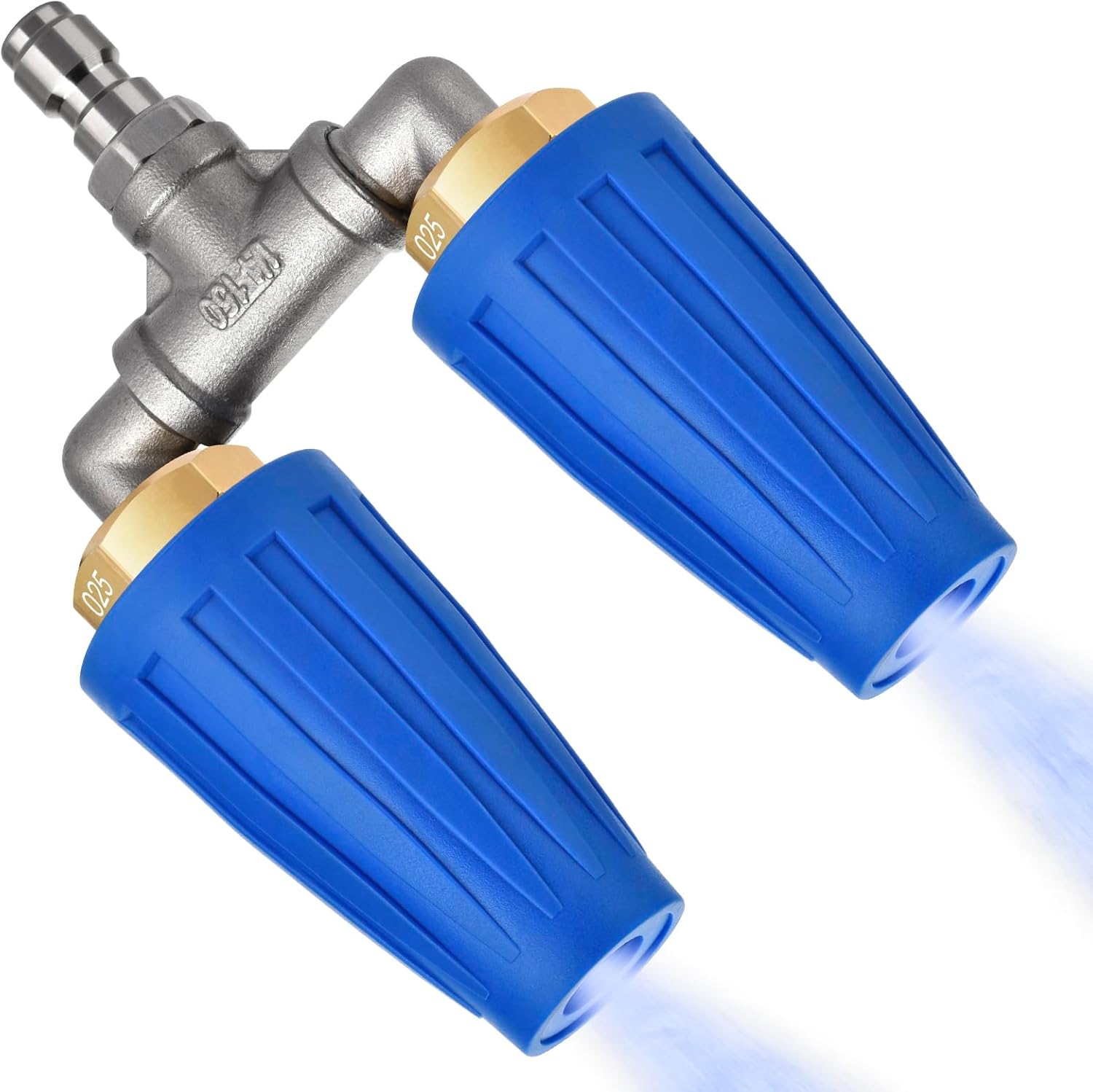 Pressure Washer Turbo Nozzle - 360° Rotating Dual Turbo Nozzle Pressure Washer 4000psi with 1/4"" Quick Connector, 4-6 Gpm, Pressure Washer Accessories (Blue)