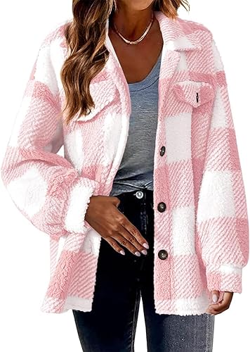 Miniatura 2 de TAPIYANG Plaid Shacket Womens, FuzzyFlannel Shacket Jacket Long Sleeve HoodedNo Hood Shackets Jacket Fall Fashion Clothes