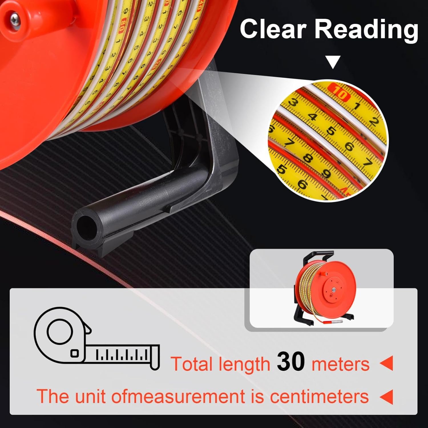 98ft/30m Well Water Depth Gauge, Water Levels Meter with Stainless Steel Probe, Well Waters Level Indicator Waters Levels Measurement with Stainless Steel Probe