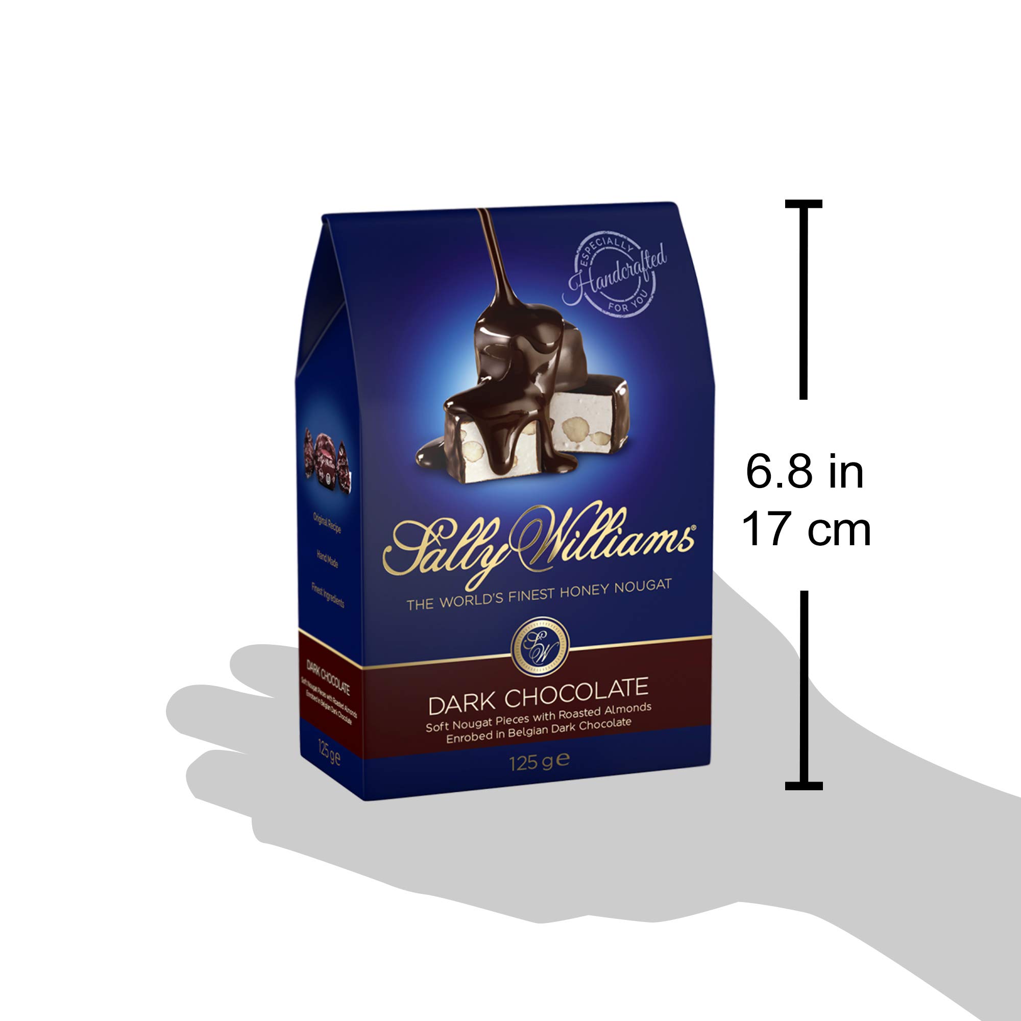 Sally Williams, Coffret cadeau nougat au miel doux de qualité supérieure - Nougats faits main avec amandes et chocolat noir - 125 g - Lot de 10