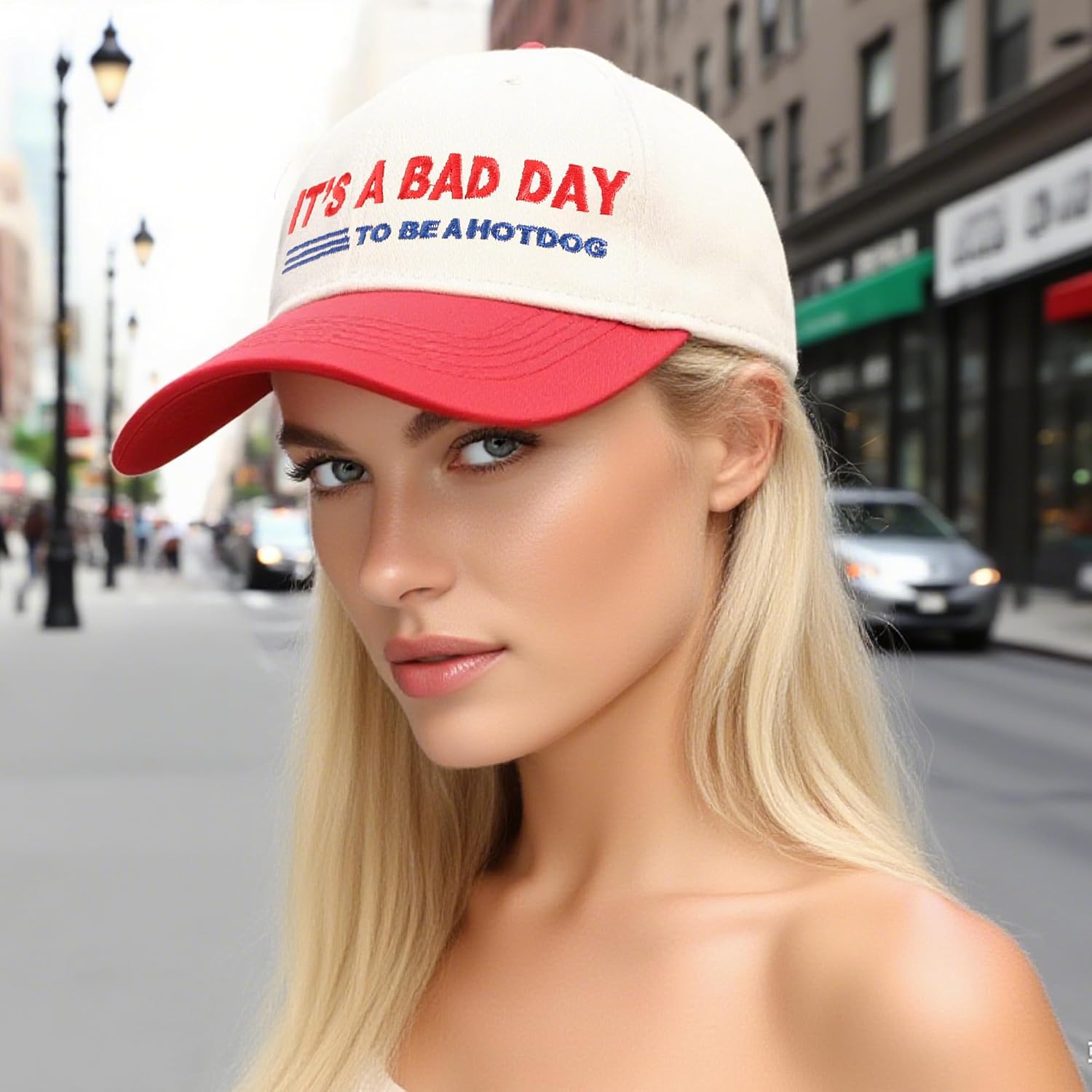 Baseball Trucker Hat for Women, Mesh Back Cap