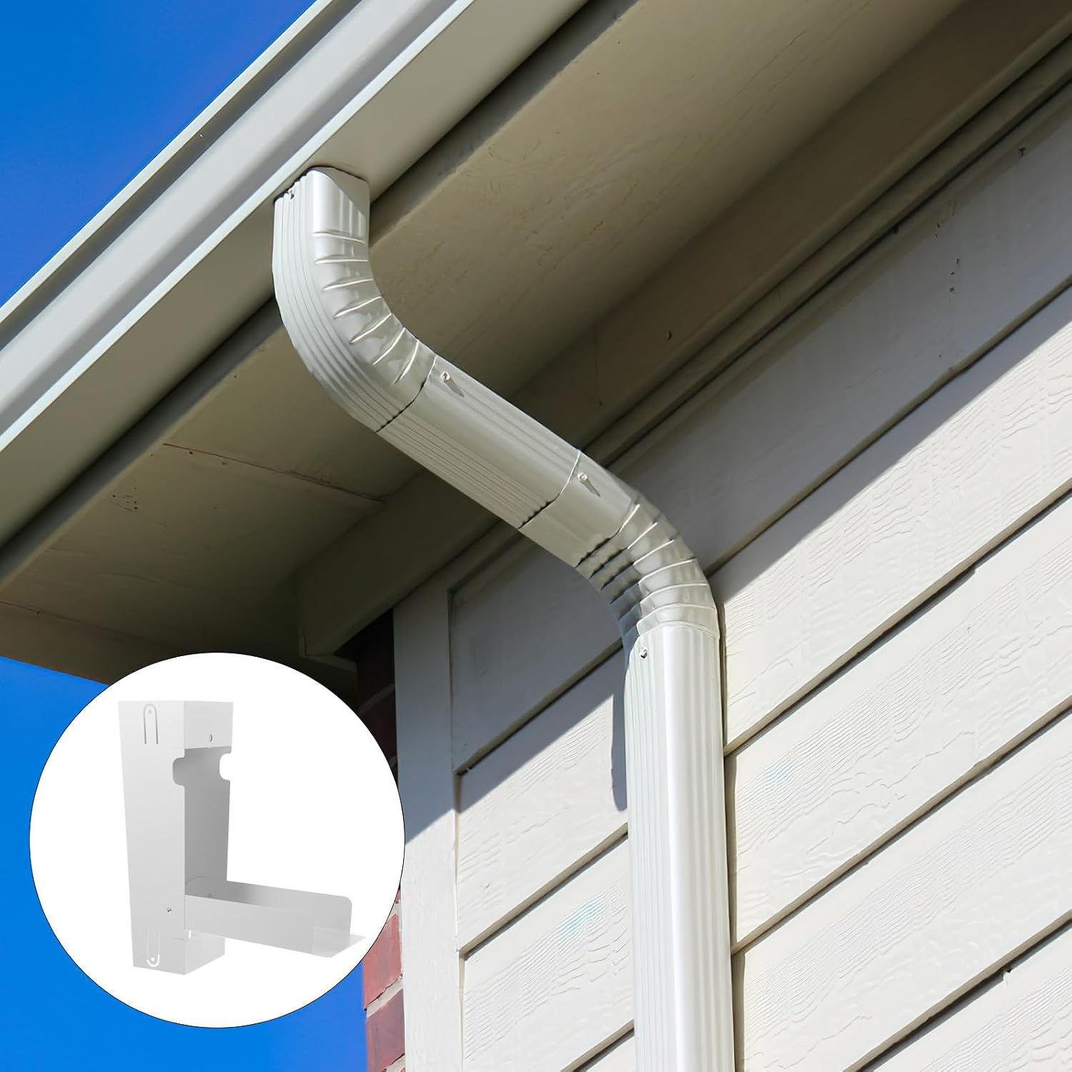 Foldable Rain Barrel Diverter for Standard 2x3 Downspouts White