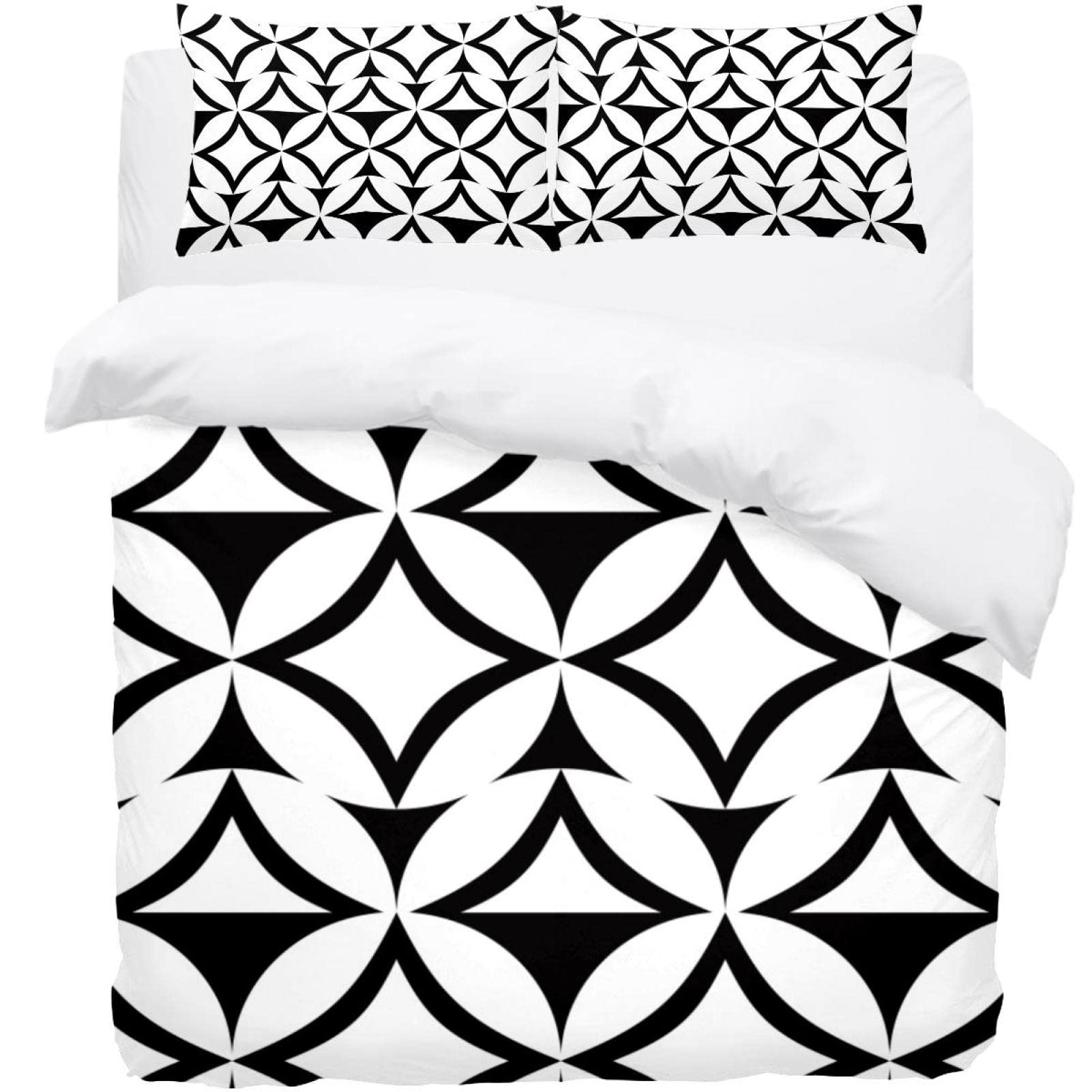 Parure de lit motif géométrique chic en coton supérieur avec ses taies