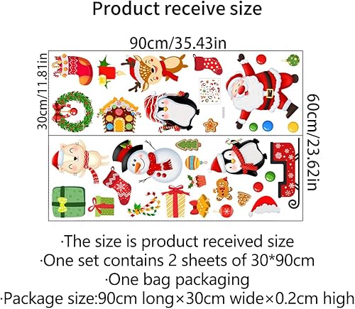 Miniatura 6 de Adhesivo de pared de Navidad, muñeco de nieve de Navidad, Papá Noel, cerveza, decoración de pared para ventanas, vidrio, PVC, estática, calcomanías