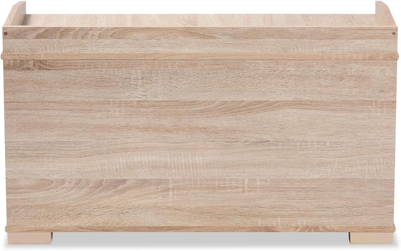 Baxton Studio Mariam Modern and Contemporary Oak Finished Wood Cat Litter Box Cover House