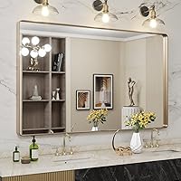 Vista 27 de LOAAO - Espejo de baño con marco de metal negro de 28x36 pulgadas para pared, espejo de tocador de baño negro mate estilo granja, antióxido, se