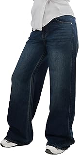 بنطلون للنساء سوبروايد ليج غسلة ازرق زيتي مقاس 38