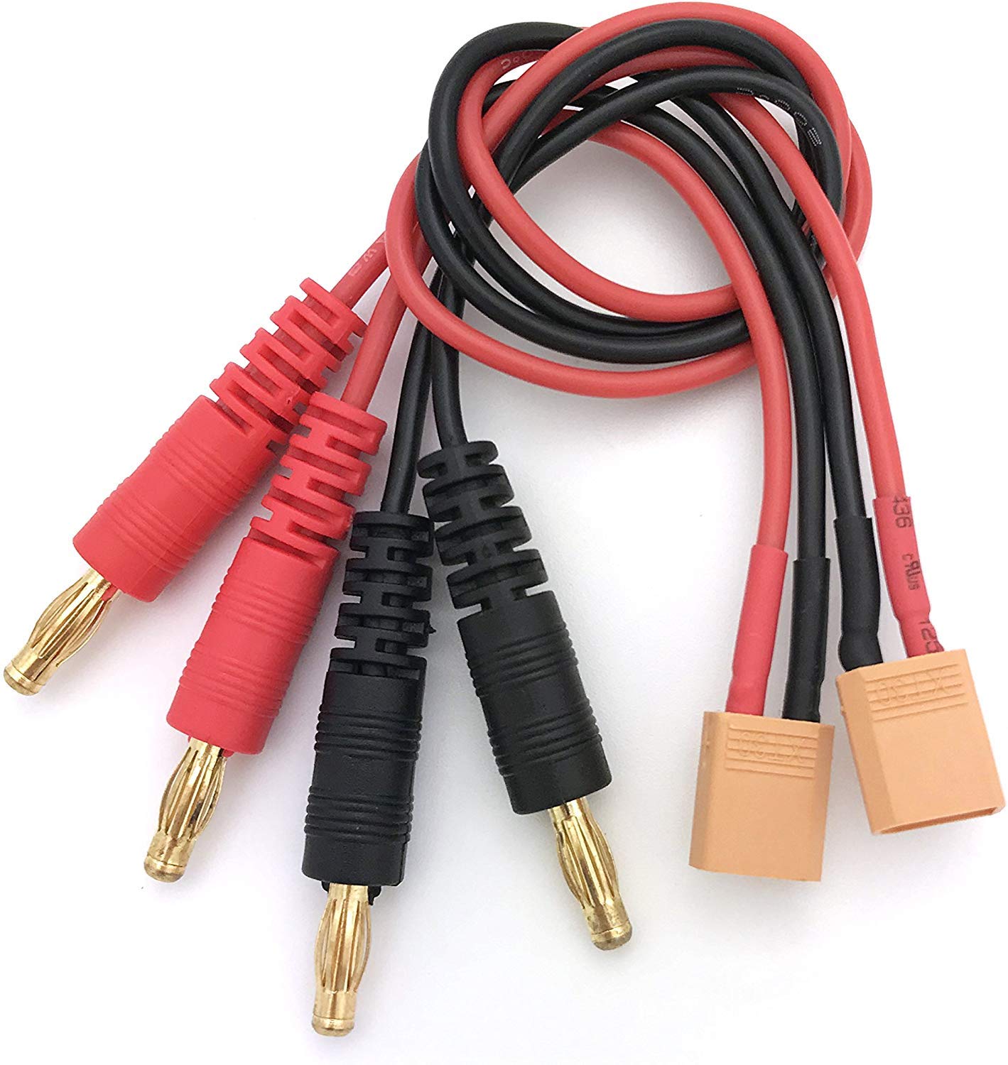 FLY RC Battery Charge XT30 to 4.0mm Banana Plug 16AWG 30cm 11.8inch Cable Connector for RC Helicopter Quadcopter Lipo Battery