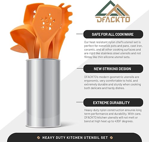 Miniatura 8 de Juego de utensilios de cocina resistentes, 6 piezas de nailon antiadherente, alta resistencia al calor para estufa y plancha, 6 piezas para cocinar