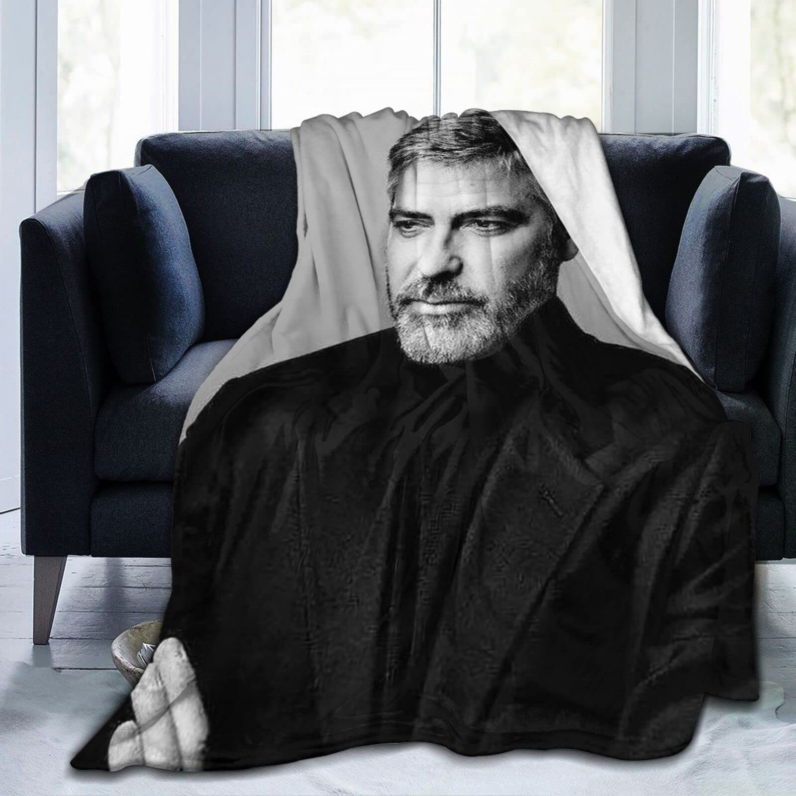 Yingd George Clooney Fleece Blanket Throw Blanket Lightweight Super Soft Cozy Luxury Bed Blanket Microfiber
