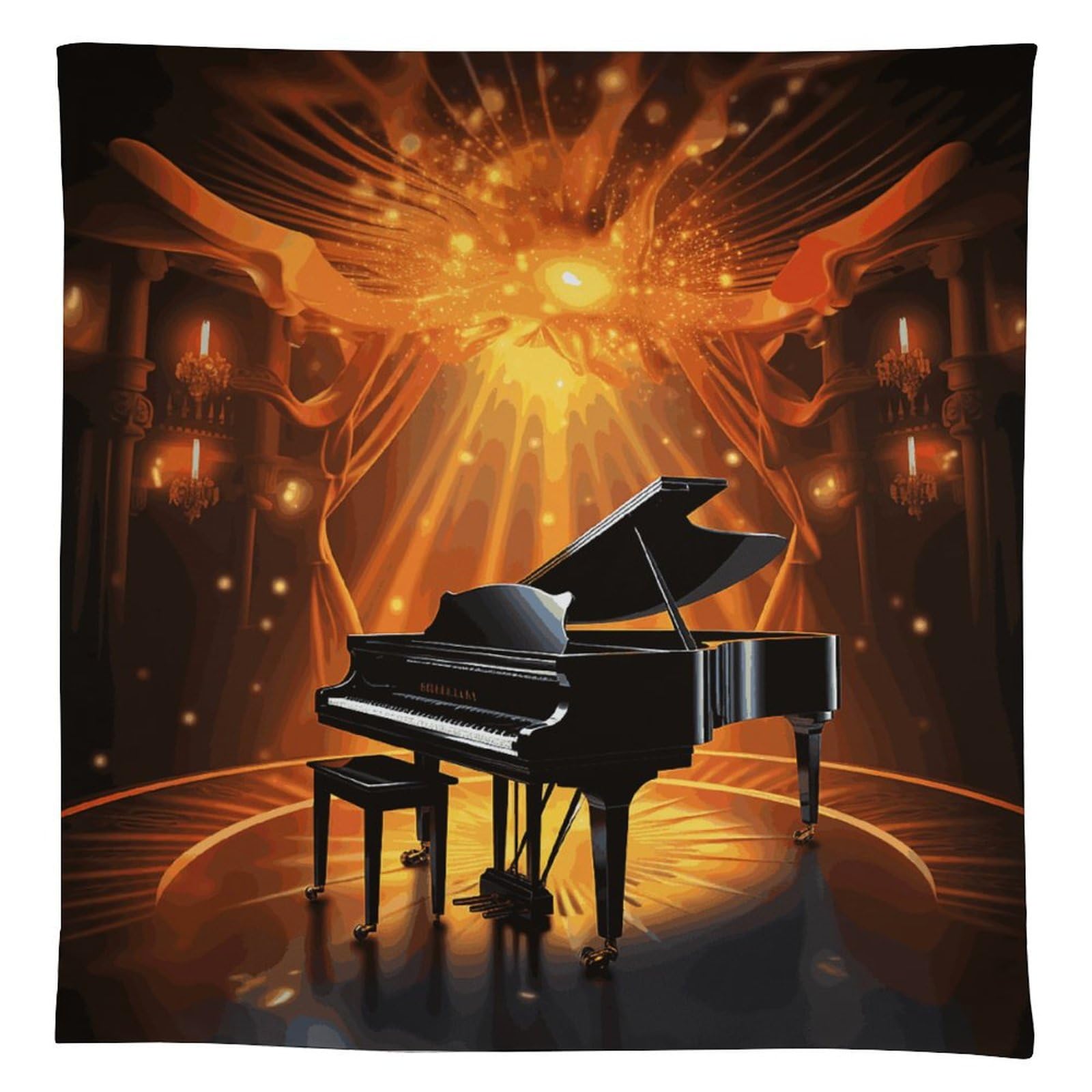 Nappe de table rectangulaire motif théâtre musical imprimé lavable