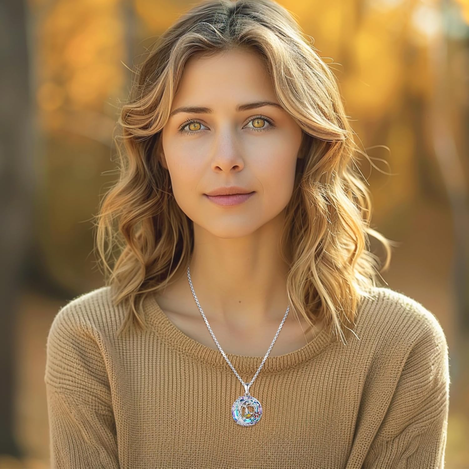 Eusense 925 Sterling Silver Hummingbird/Cat/Dog/Tree of Life/Cow Necklace Animals Pendant Jewelry Gifts for Women Men - Image 9