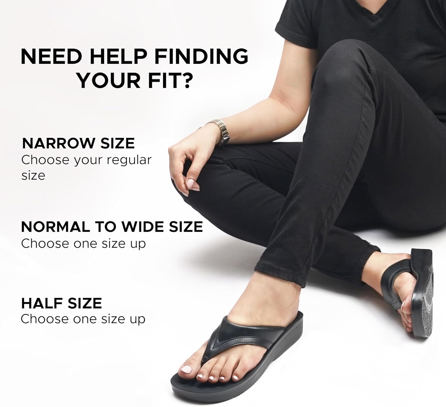 AEROTHOTIC Comfy Arch Support Flip Flops for Women Open Toe Stylish Faux Leather Cushioned Strap with Non-Slip Sole & Comfortable Footbed Indoor and Outdoor Sandals