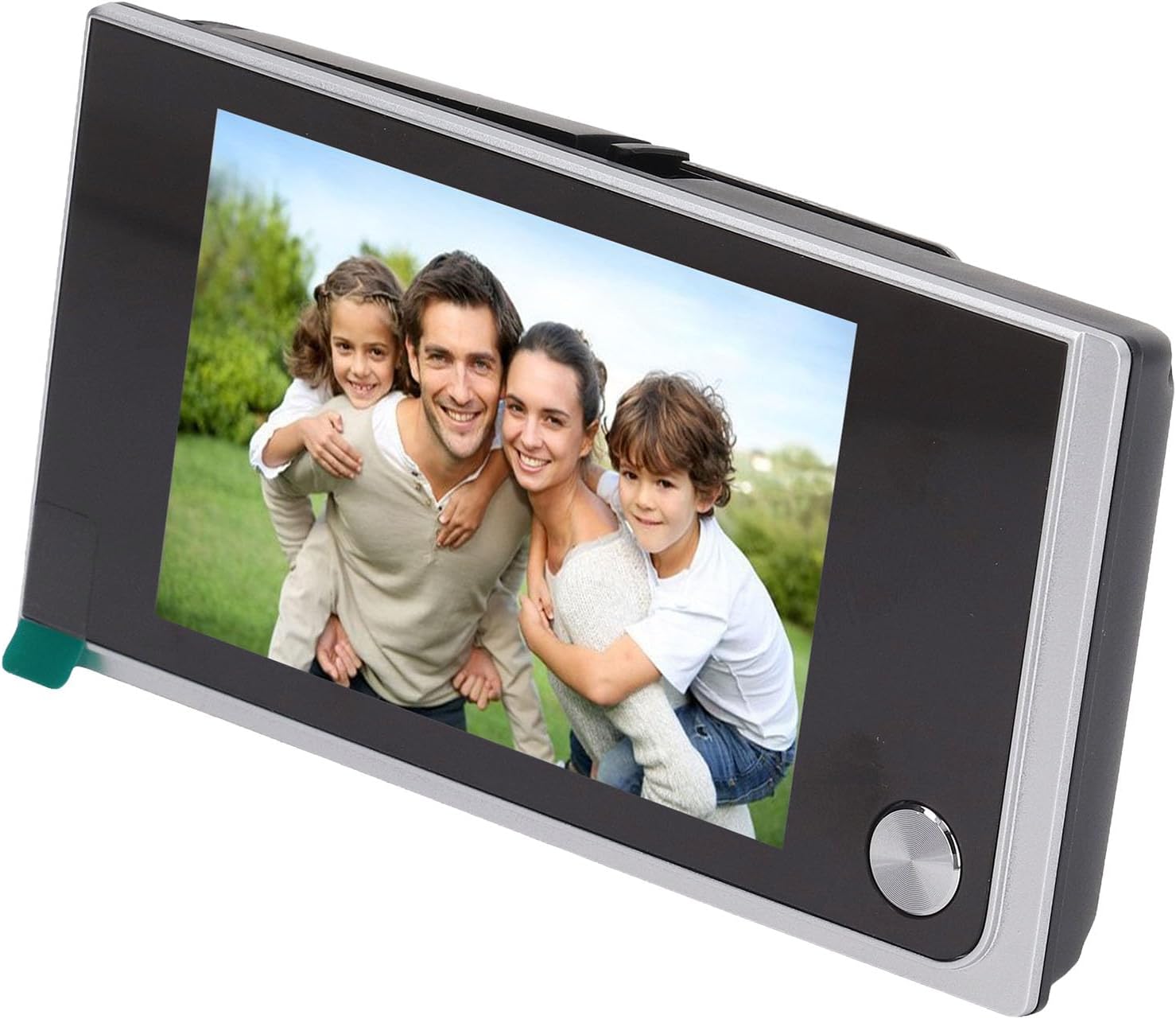 3.5 Inch LCD Digital Door Viewer and Visual Door Bell Monitor with 120 Degree Wide Angle View, 1MP Image Sensor Camera, Zinc Alloy Peephole, and 1 Way Intercom for Home and Office