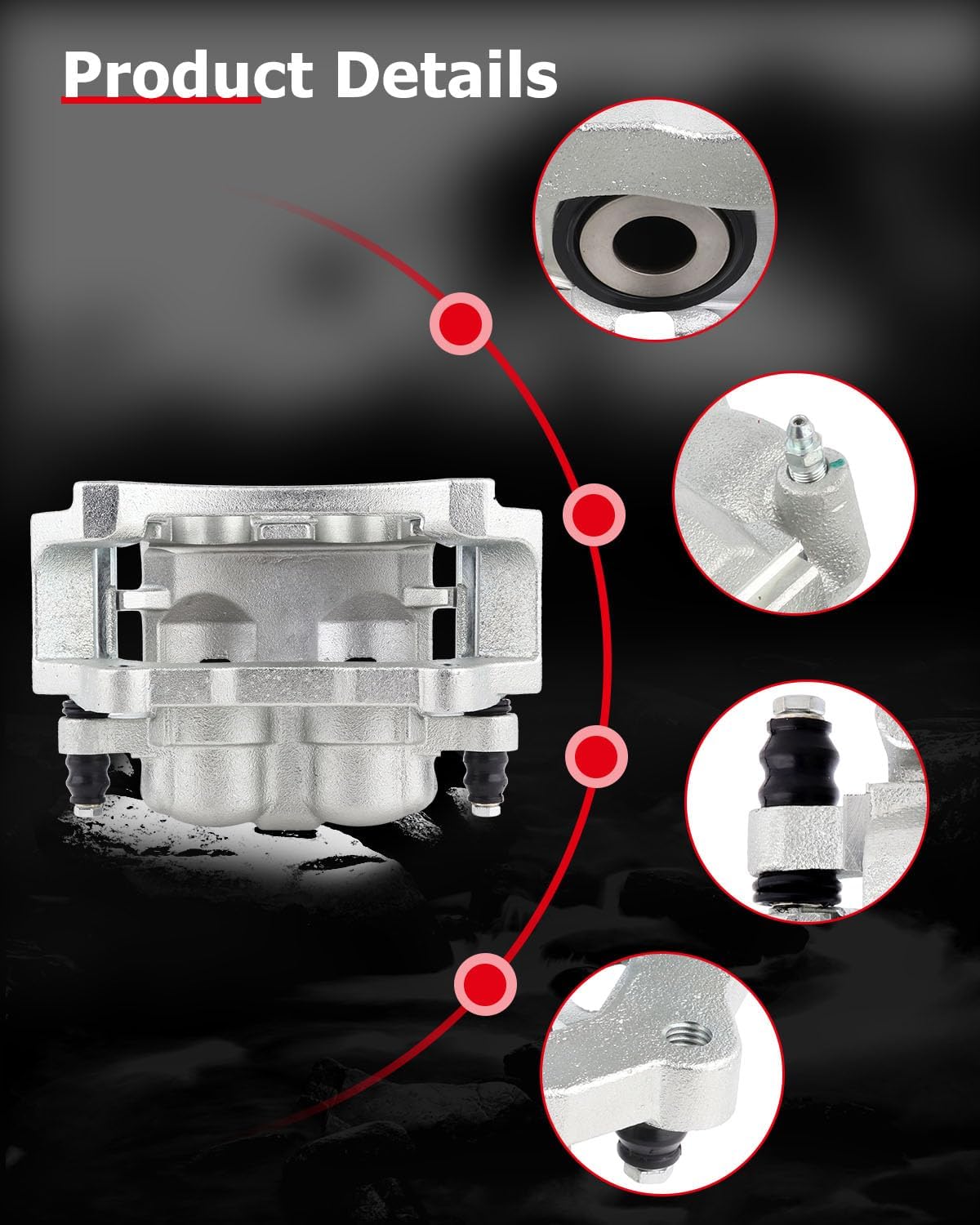 cciyu Rear Right Brake Caliper w/Bracket 18-B4894 For Dodge For Ram 1500 2006-2008,For Dodge For Ram 2500 2003-2008,For Dodge For Ram 3500 2003-2008